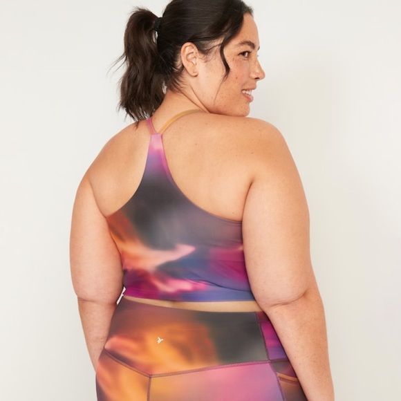 NWT Old Navy Light Support Longline Sports Bra in Aurora Borealis, 3X 4X - Picture 3 of 7